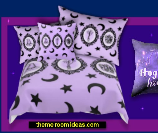 wizards magic bedrooms purple bedding
